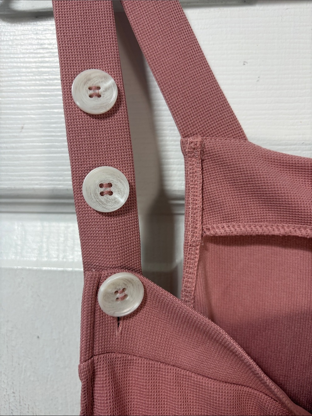 NWT Halara Dusty Rose Relaxed Overall Jumpsuit Button Strap Pockets - Picture 6 of 9